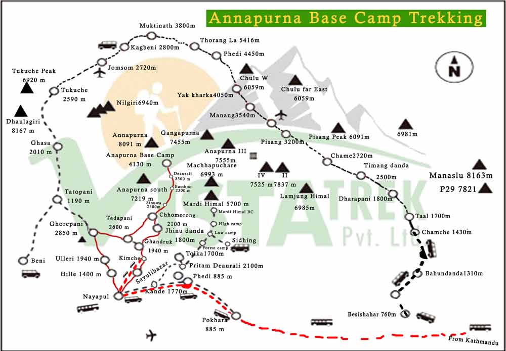 Annapurna Base Camp Map