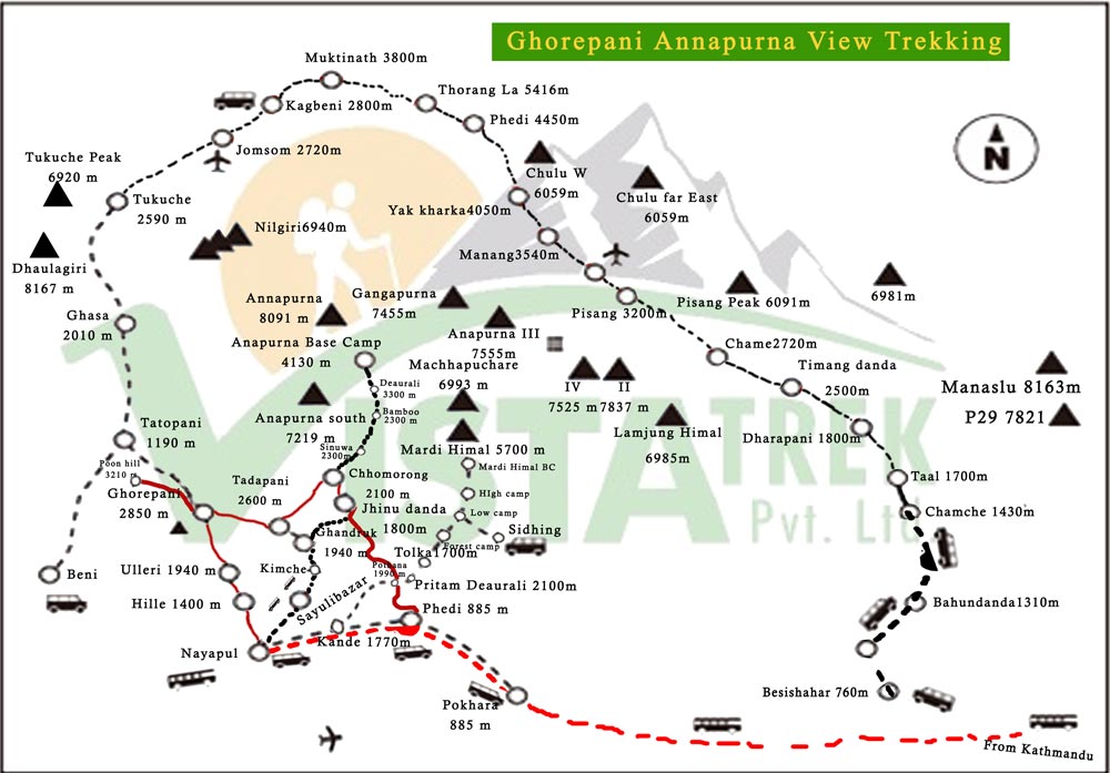 Ghorepain Trek Map